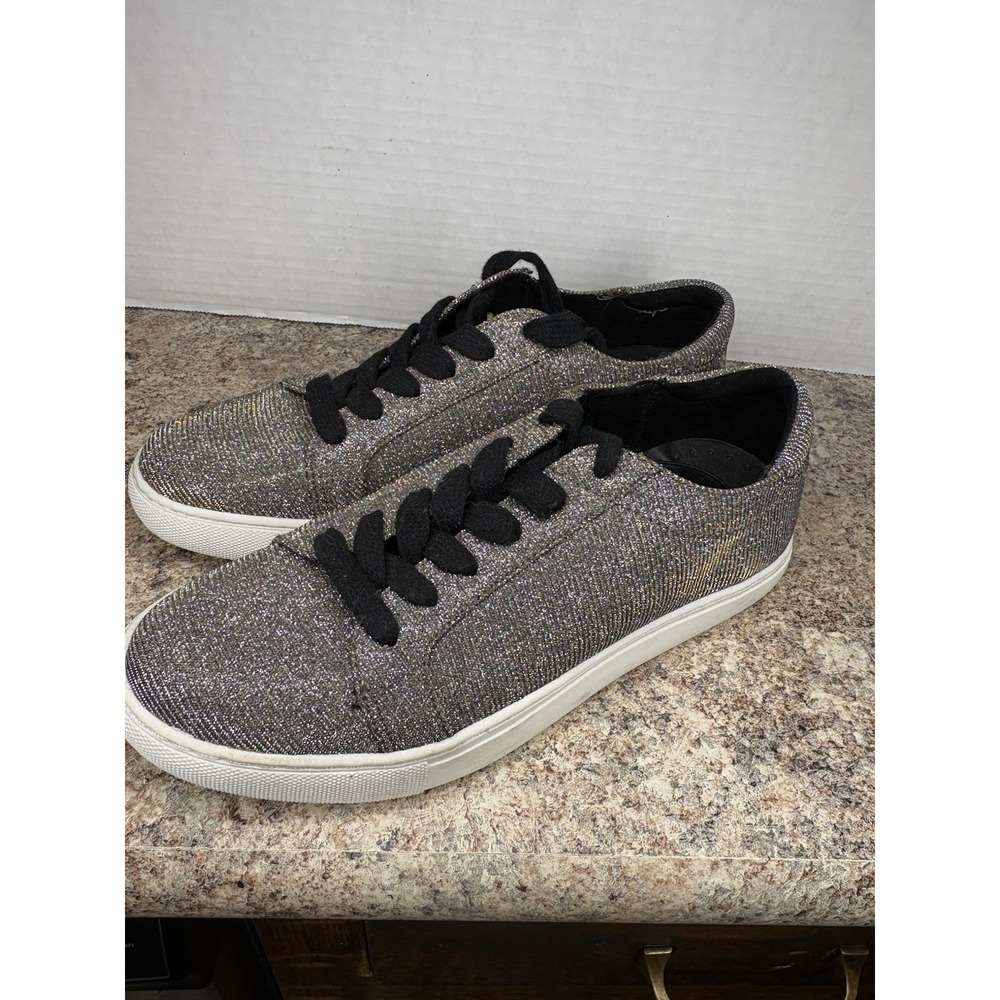Kenneth Cole Reaction Womens Size 6 Joey Sneakers Bronze‎ Silver Sparkle